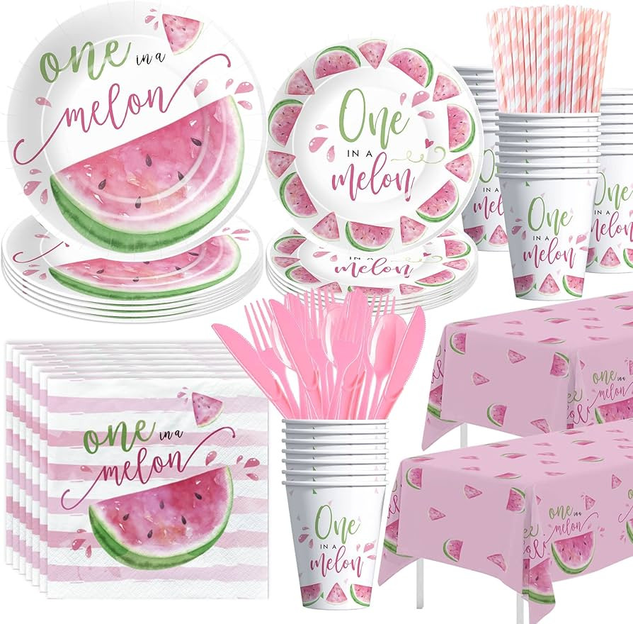 One In A Melon Party Decorations Dinnerware - Watermelon Party Supplies For 1st Birthday, Plates,... | Amazon (US)