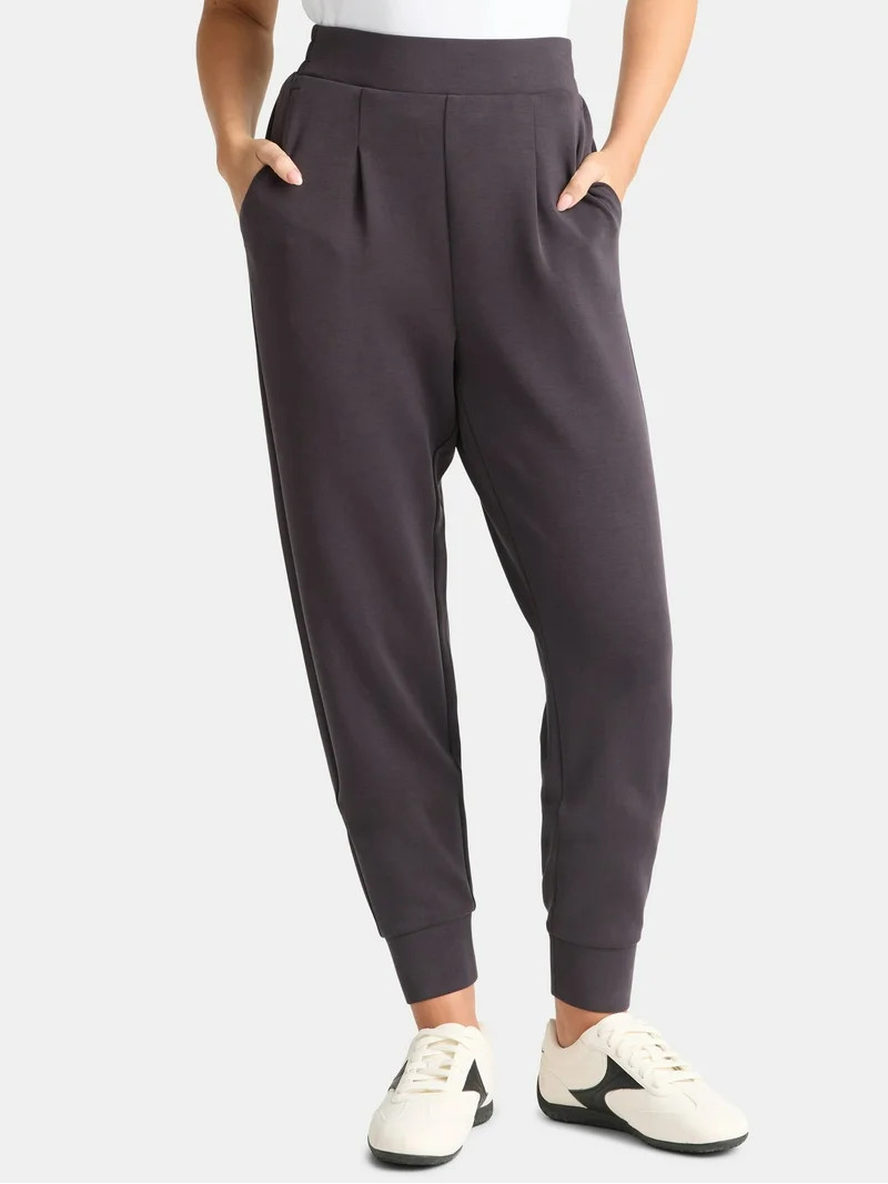 Avia Women's and Women's Plus Knit Pleat Joggers with Pockets, Size XS-4X | Walmart (US)