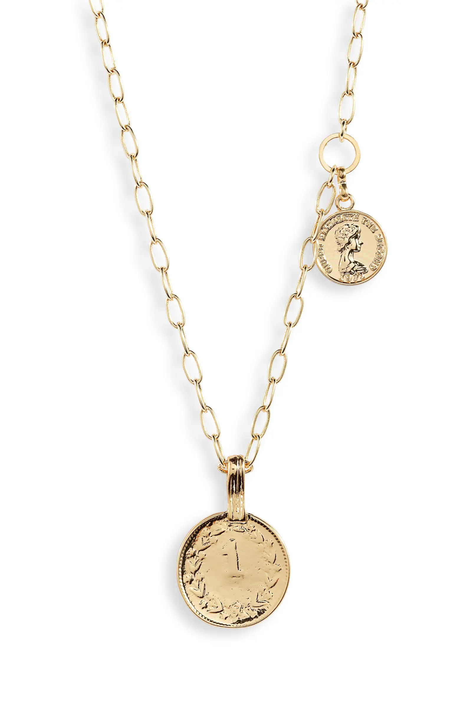 Double Coin Pendant Necklace | Nordstrom