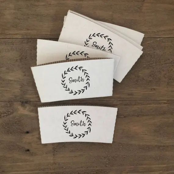 Personalized Natural Brown Kraft or White Kraft Coffee Sleeves - Choose Your Design - FREE U. S. ... | Etsy (US)