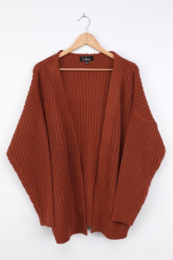 Need to Know Rust Brown Knit Cardigan Sweater | Lulus (US)