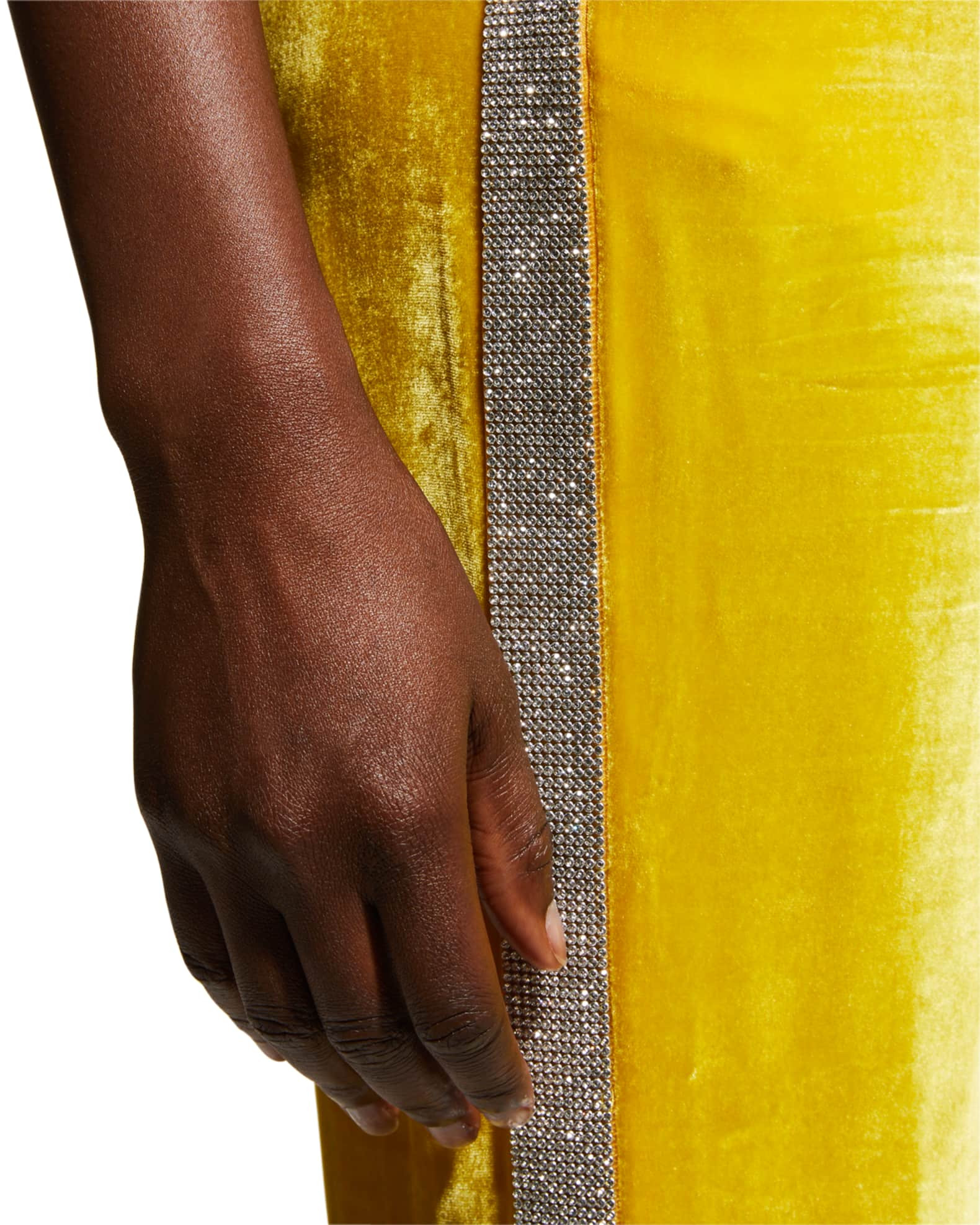 Cinq a Sept Shirley Rhinestone-Side Velvet Pants | Neiman Marcus