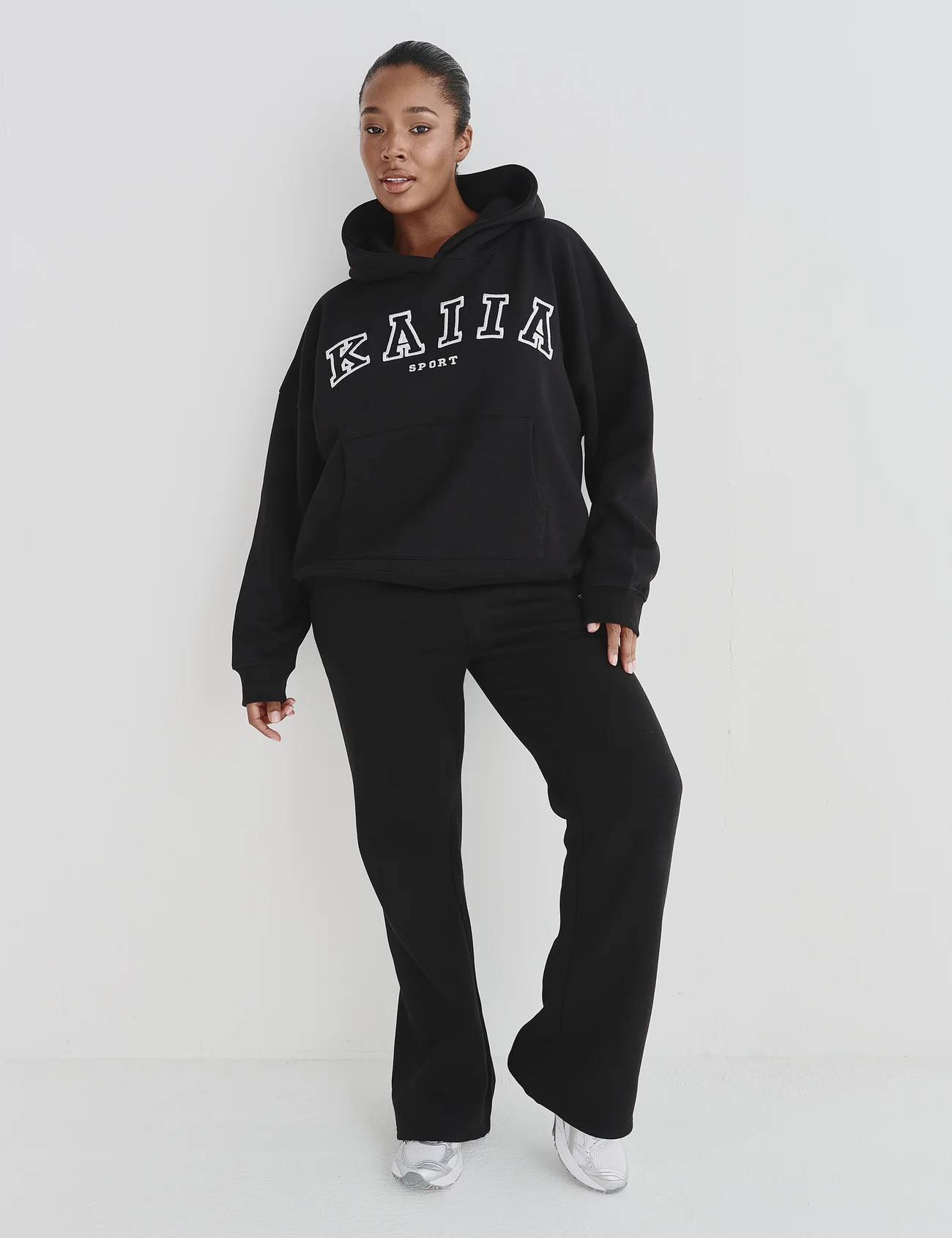 Kaiia Sport Logo Oversized Hoodie Black | Public Desire