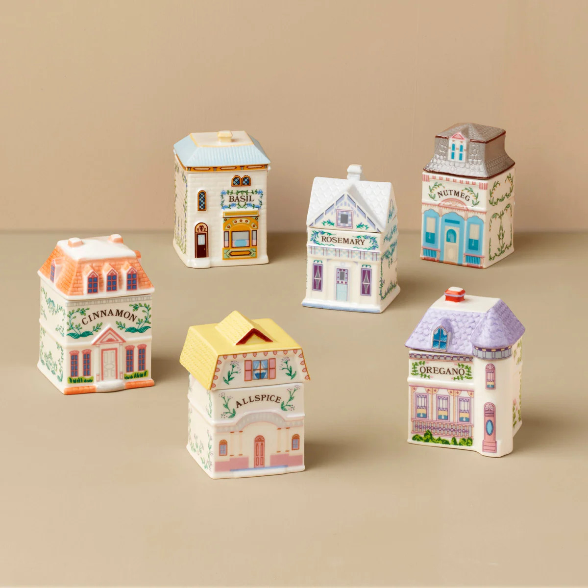Lenox Spice Village 6-Piece Garden District Spice Jar Set | Lenox