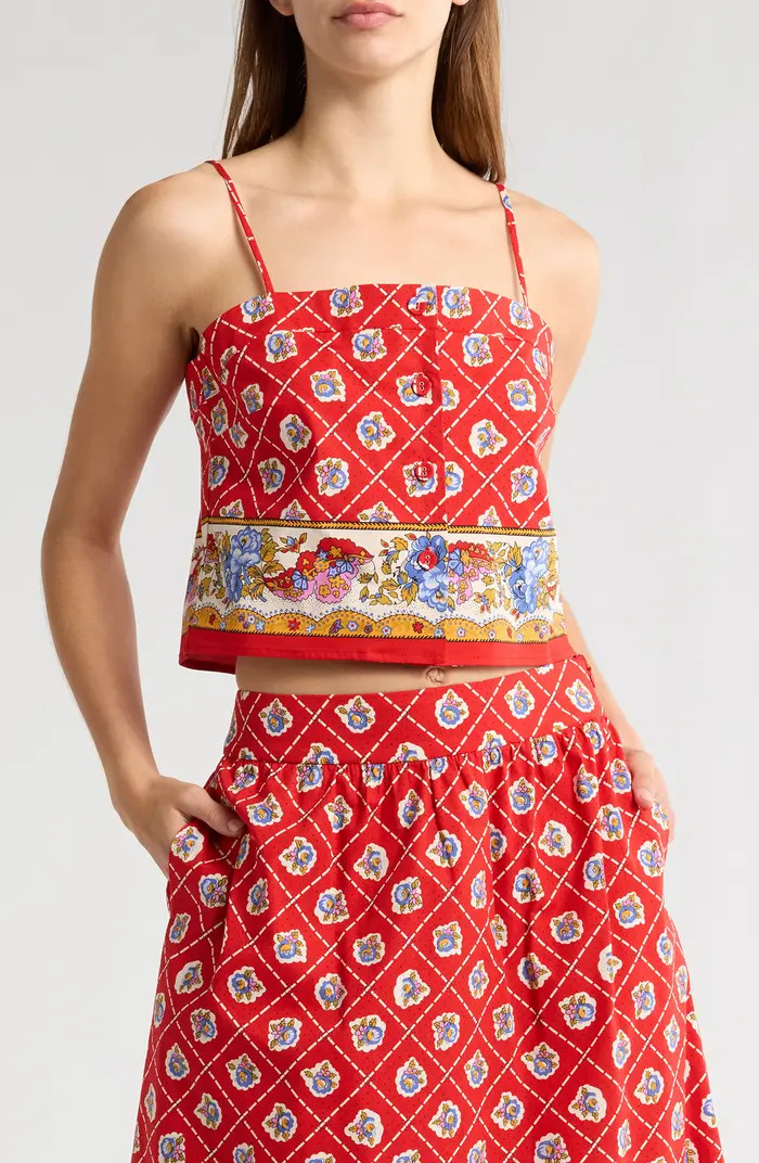 WAYF Josefina Mix Print Crop Top | Nordstrom | Nordstrom