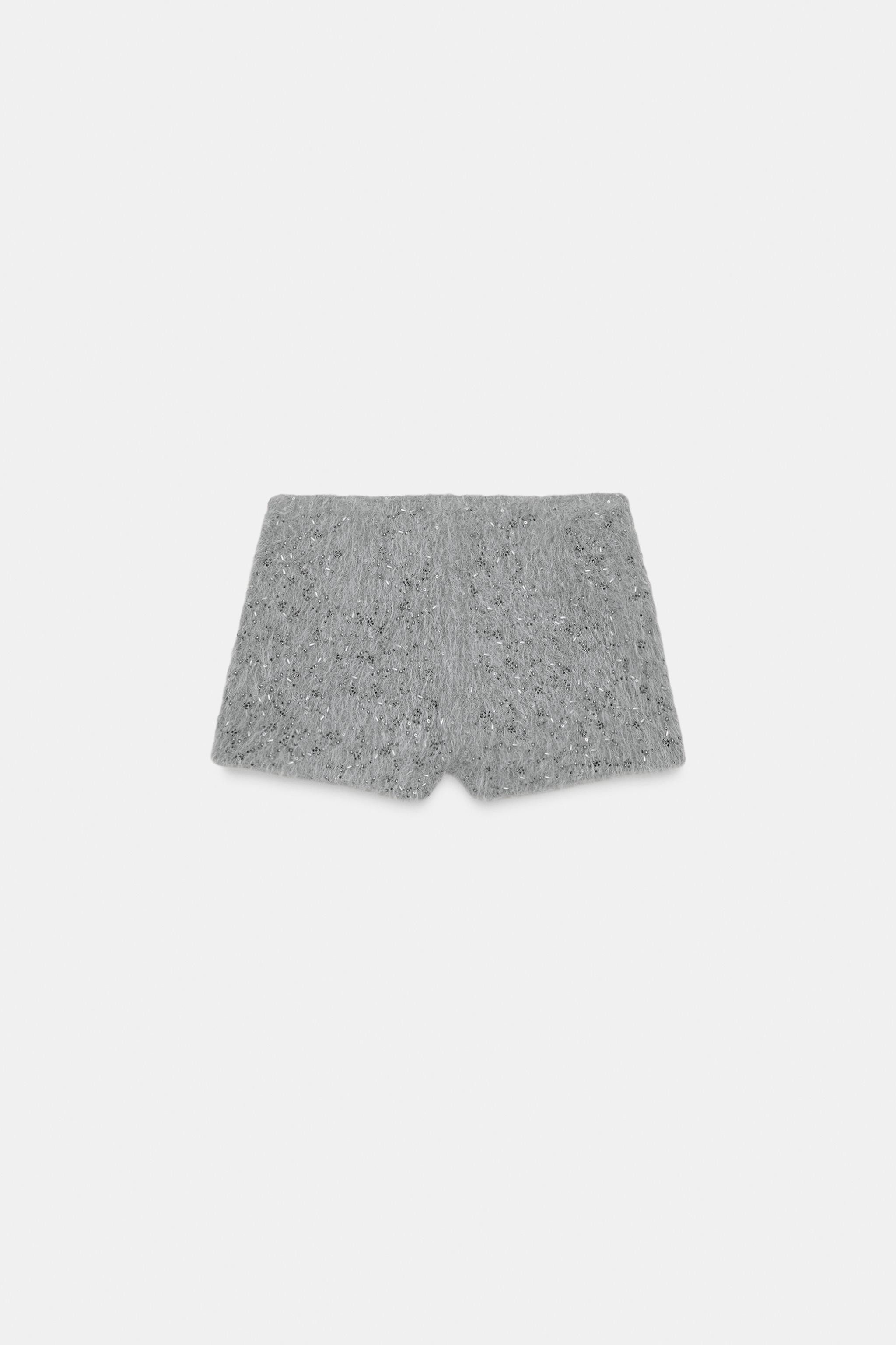 MINI FAUX FUR BEADED SHORTS | Zara UK