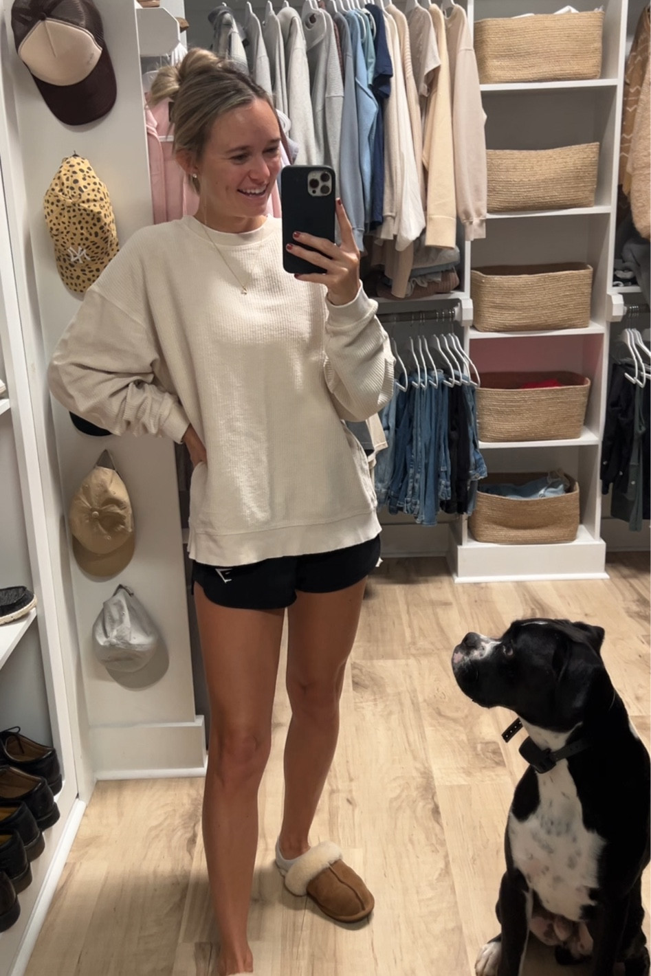 WFH Work Week Outfit
Top - Ivy and Cloth Medium Corded Crew
Bottom - Smal