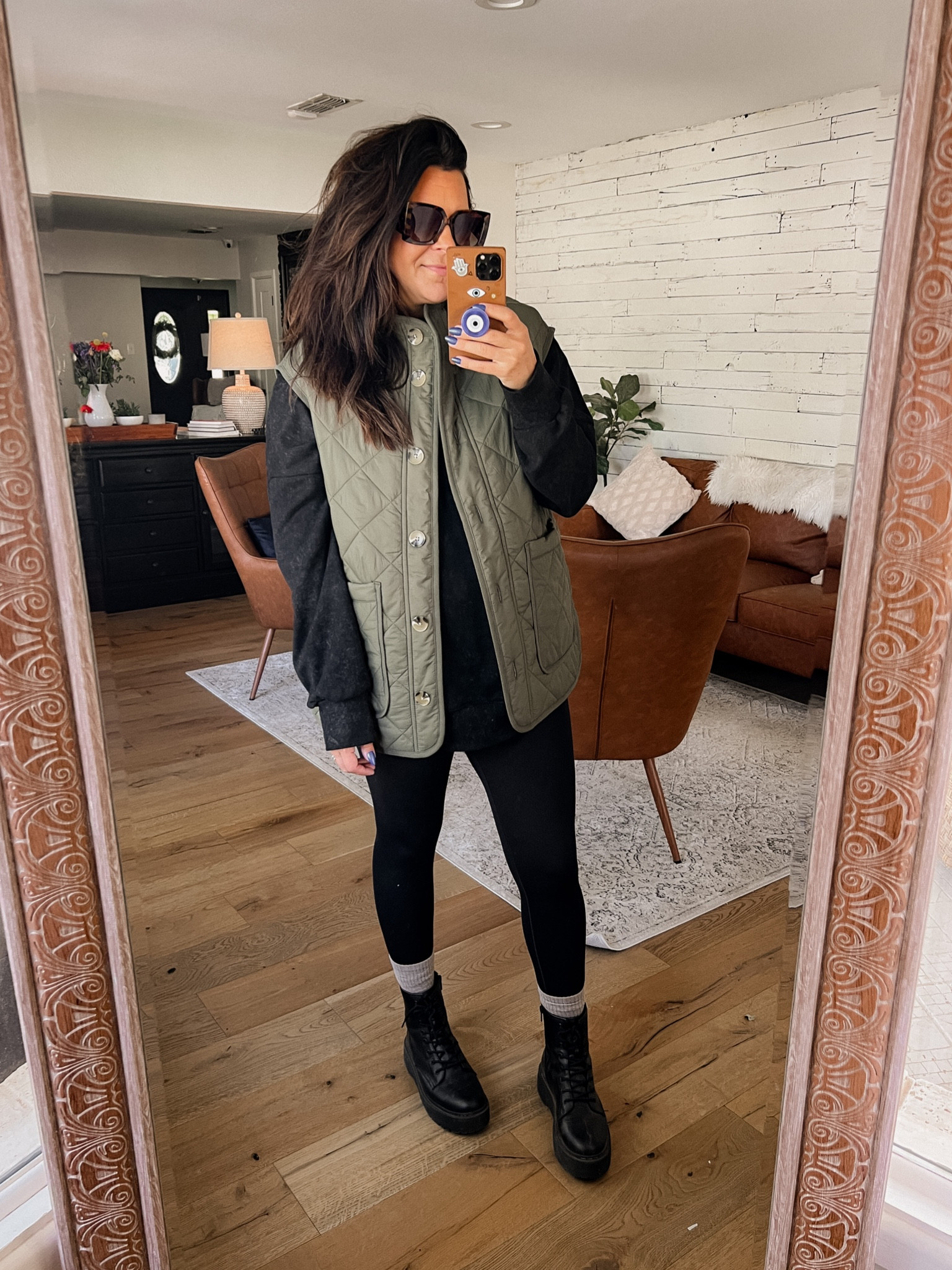  Casual soccer mom outfit. 
Faux leather Leggings: Large
Vest: Large
Sweatshirt: XXL


#LTKsalealert #LTKfindsunder50 #LTKstyletip