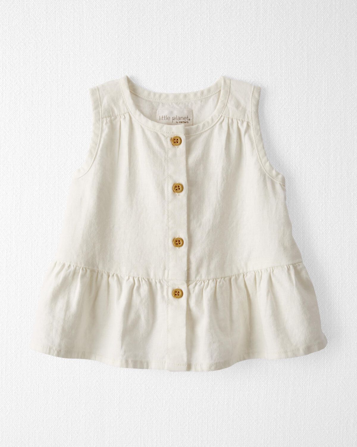 Baby Button-Front Ruffle Top Made with LENZING™ ECOVERO™ and Linen | Carter's