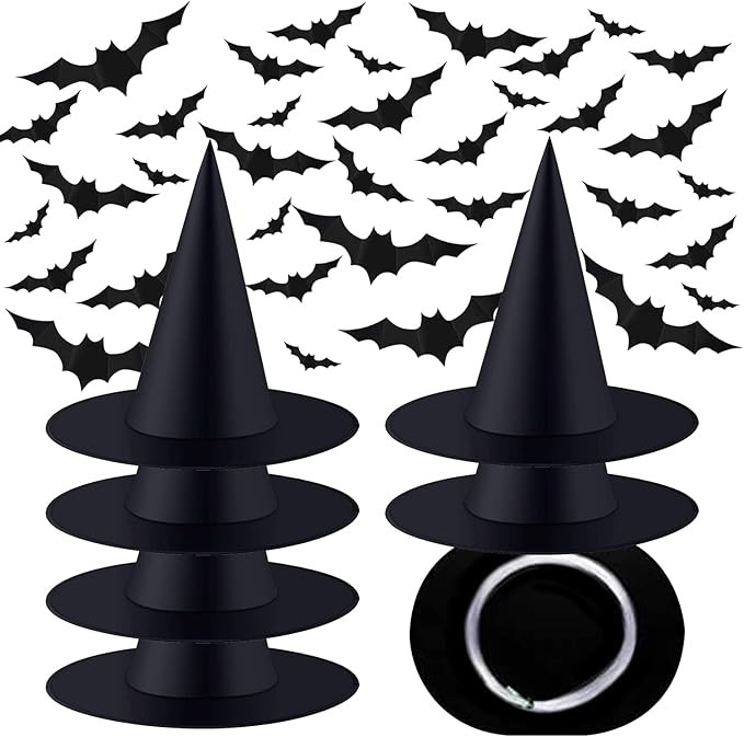 6pcs Halloween Decoration Witch Hat Hanging Decorations Witch Hat with 98 Feet Hanging Rope and 6... | Amazon (US)