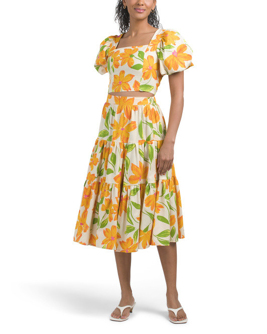 2pc Floral Top And Maxi Skirt Set | TJ Maxx