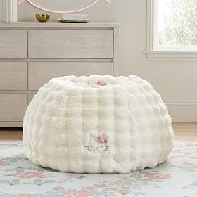 Large Hello Kitty® Crochet Faux Fur Bean Bag Chair | Pottery Barn Teen