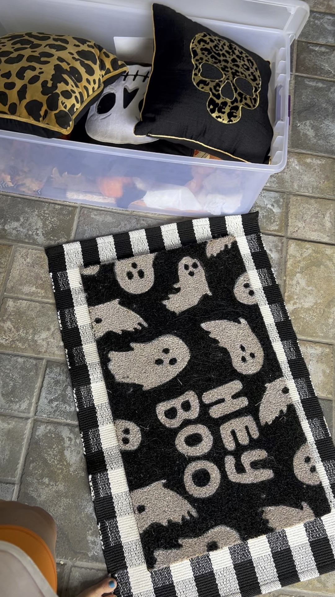 Hey Boo front doormat linked. I can’t link the Halloween pillows because they are several years old.

#LTKHoliday #LTKHalloween #LTKhome