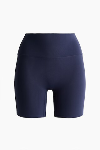 H & M - High-Waist Bike Shorts with SculptMove - Navy Blue | H&M (US, CA, MX)