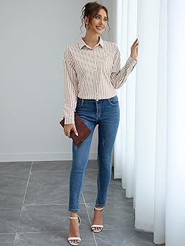 Soft Wrinkle-Free Button Down Stretch Shirts for Women, Breathable Moisture-Wicking Casual Work D... | Amazon (US)