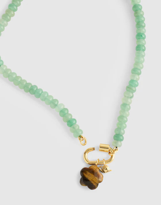 Semiprecious Beaded Carabiner Charm Necklace | Madewell