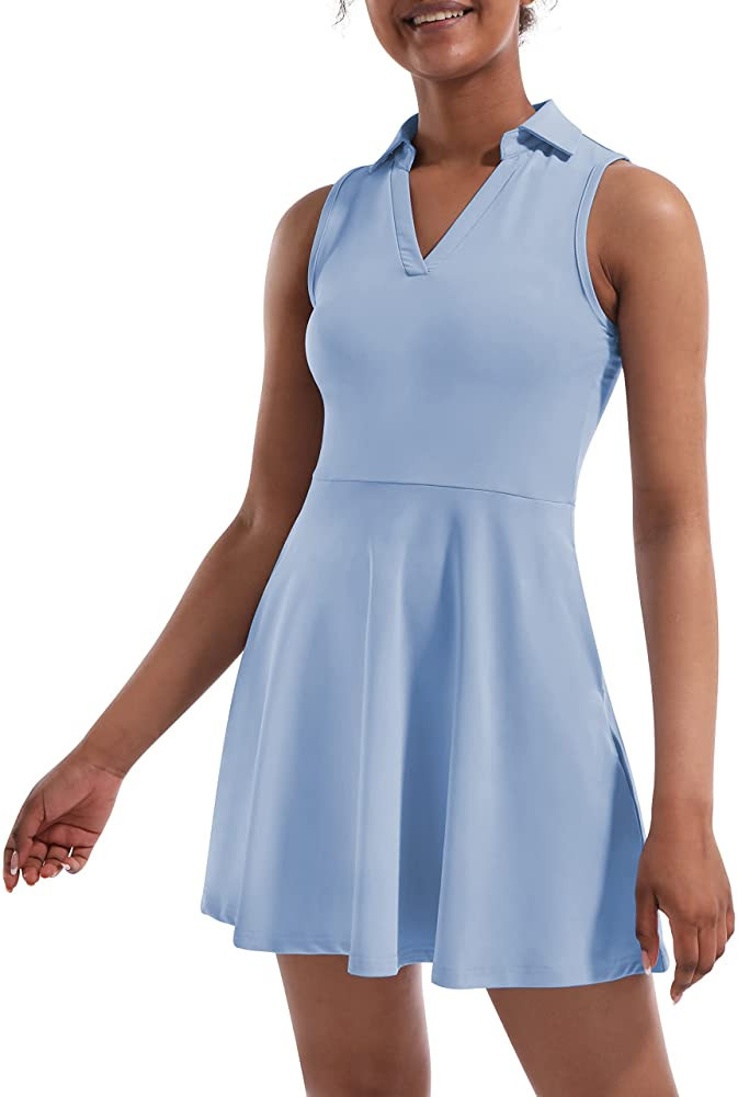 Fengbay Tennis Dress for Women,Golf Dresses with Built in Shorts with 4 Pockets for Sleeveless At... | Amazon (US)