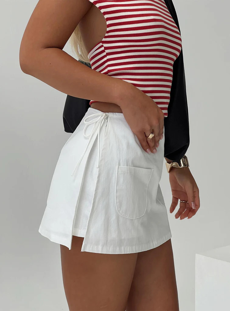 Gigi Wrap Skort White | Princess Polly US