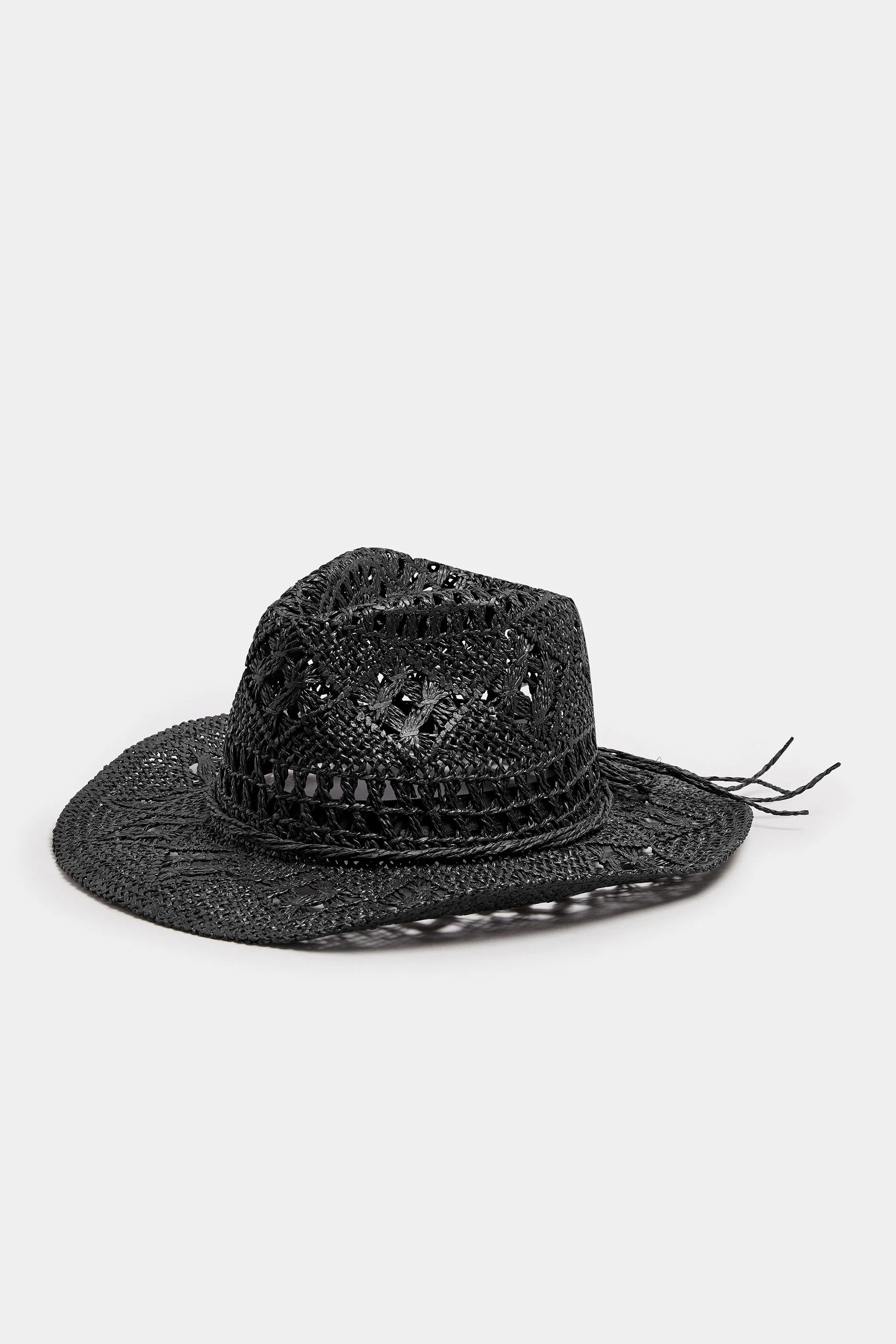 Black Straw Cowboy Hat | Yours Clothing UK