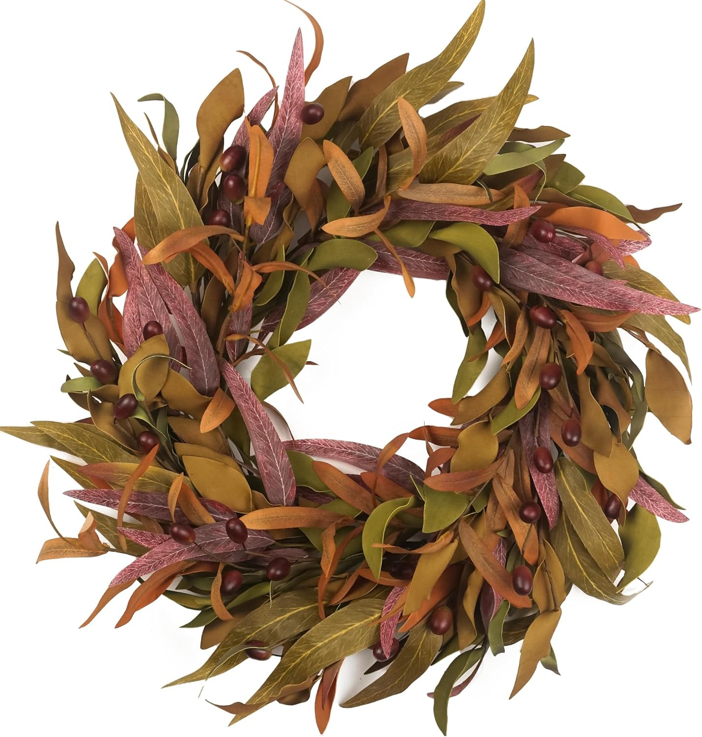 Fall Wreaths for Front Door 22 inch, Olive Fall Wreath with Olive Leaf Fruit, Home Decoration for... | Amazon (US)