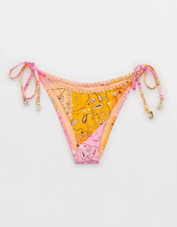 Aerie Crochet Trim Low Rise Tie Cheekiest Bikini Bottom | Aerie