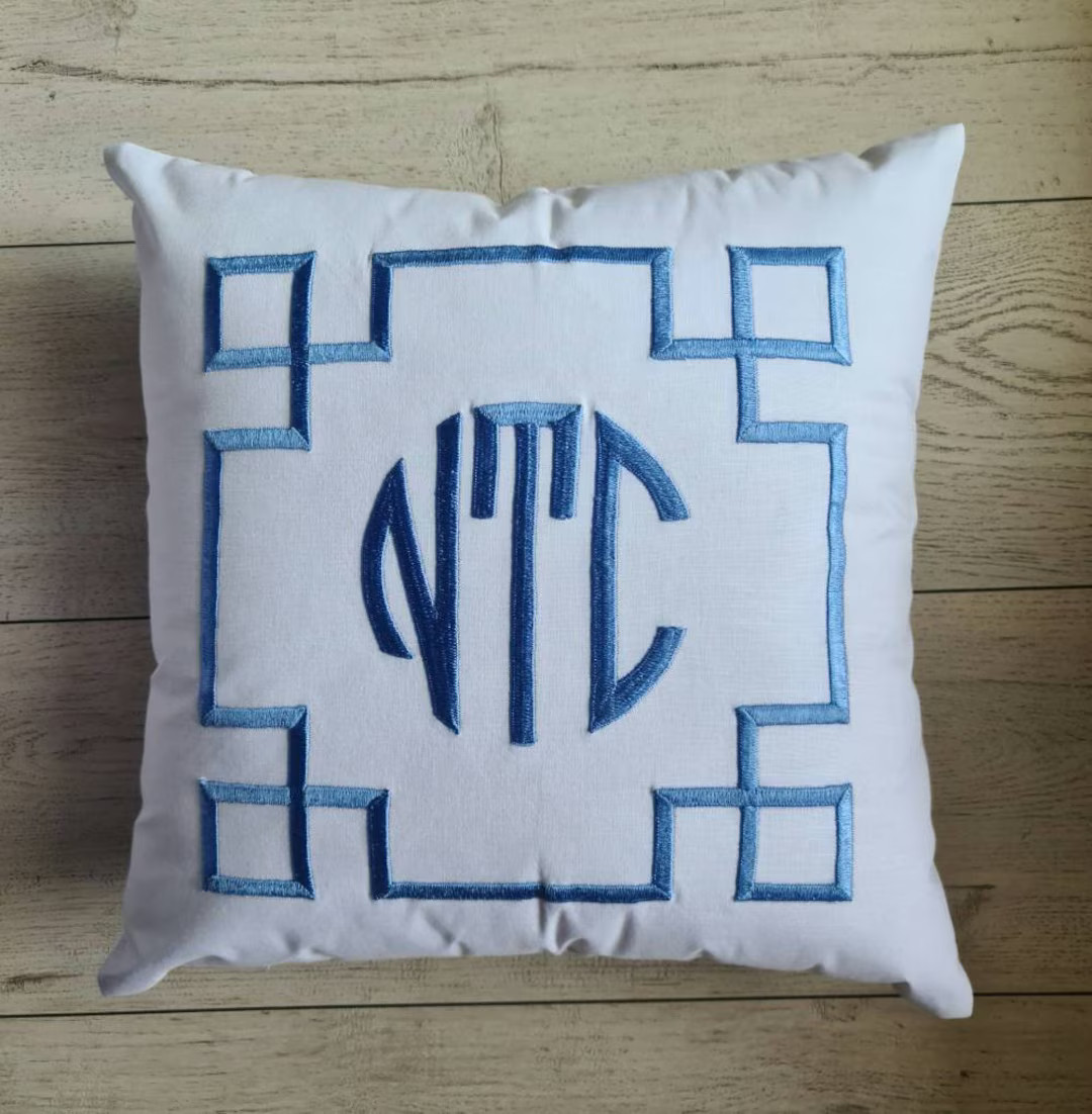 30% OFF Monogram Pillow, Personalized Initial Letter Cushion, Embroidered Pillow, Birthday Gift, ... | Etsy (US)