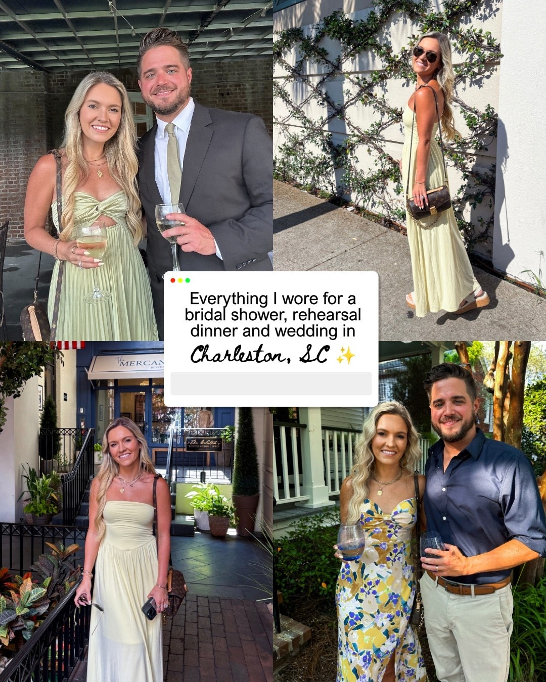 Quick weekend to Charleston for a wedding! Linked everything from the wedding, rehearsal and bridal brunch! Wearing XS in everything! (Yellow dress is from TikTok but I linked similar ones on Amazon!)

#LTKTravel #LTKWedding #LTKootd