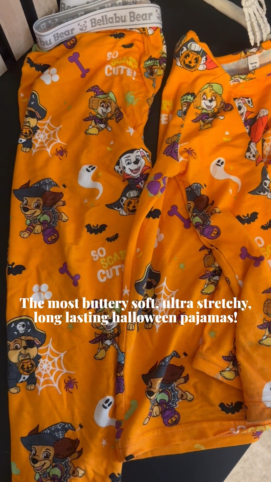 Mr. Skelly is back and he brought new halloween pajamas just in time for spooky season! 💀 @bellabubear pajamas make bedtime a lot easier because the kids love putting on these pajamas. Olivia especially loves the nightgown 🌙 They are a buttery soft bamboo fabric that are free of chemicals, dyes and irritants. Plus they are ultra stretchy which means they last longer. There really is nothing spooky about them! 👻 #bellabubear #bamboopjs #sensitiveskinsolutions #bamboomagic #halloweenpjs #kidspajamas #matchingpajamas #betterbedtimes #cozyhalloween #halloween #bellabubearpartner #momlife #halloween 

#LTKSeasonal #LTKFindsUnder50 #LTKKids