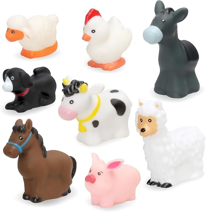 Farm Animal Toddler Toys - 8-Piece Figure Set for Educational Pretent Play, Farm Animal Toys for ... | Amazon (US)