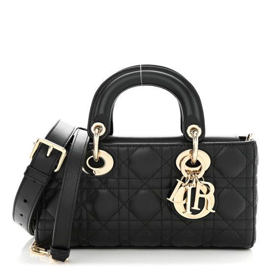 Lambskin Cannage Small Lady D-Joy Black | FASHIONPHILE (US)