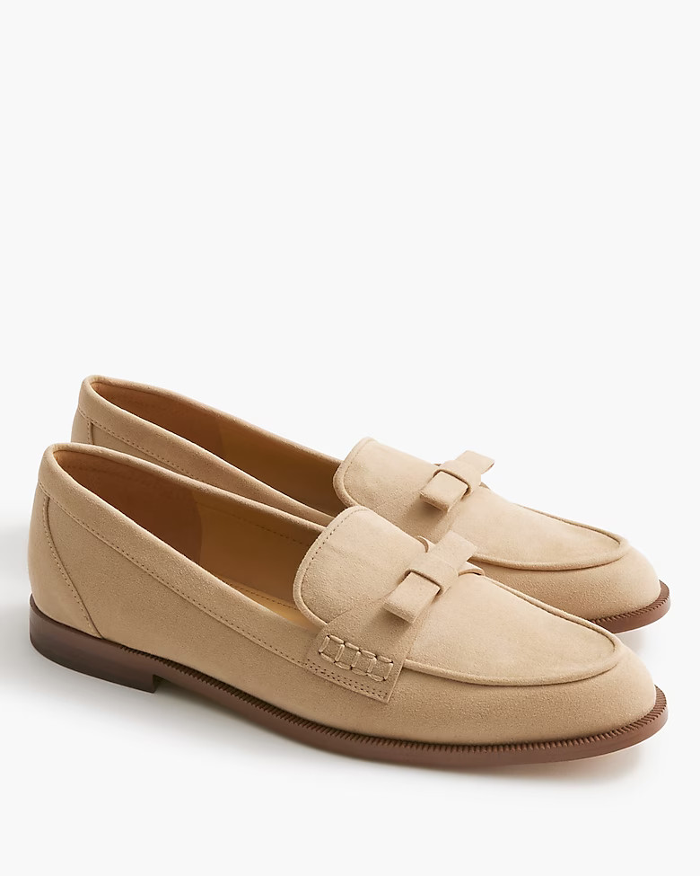 Sueded bow loafers | J.Crew Factory