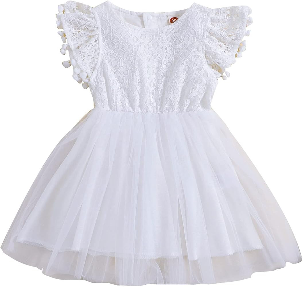 Toddler Baby Girl Dress Boho Linen Lace Baby Dress Sundress Girls Summer Clothes Outifits | Amazon (US)