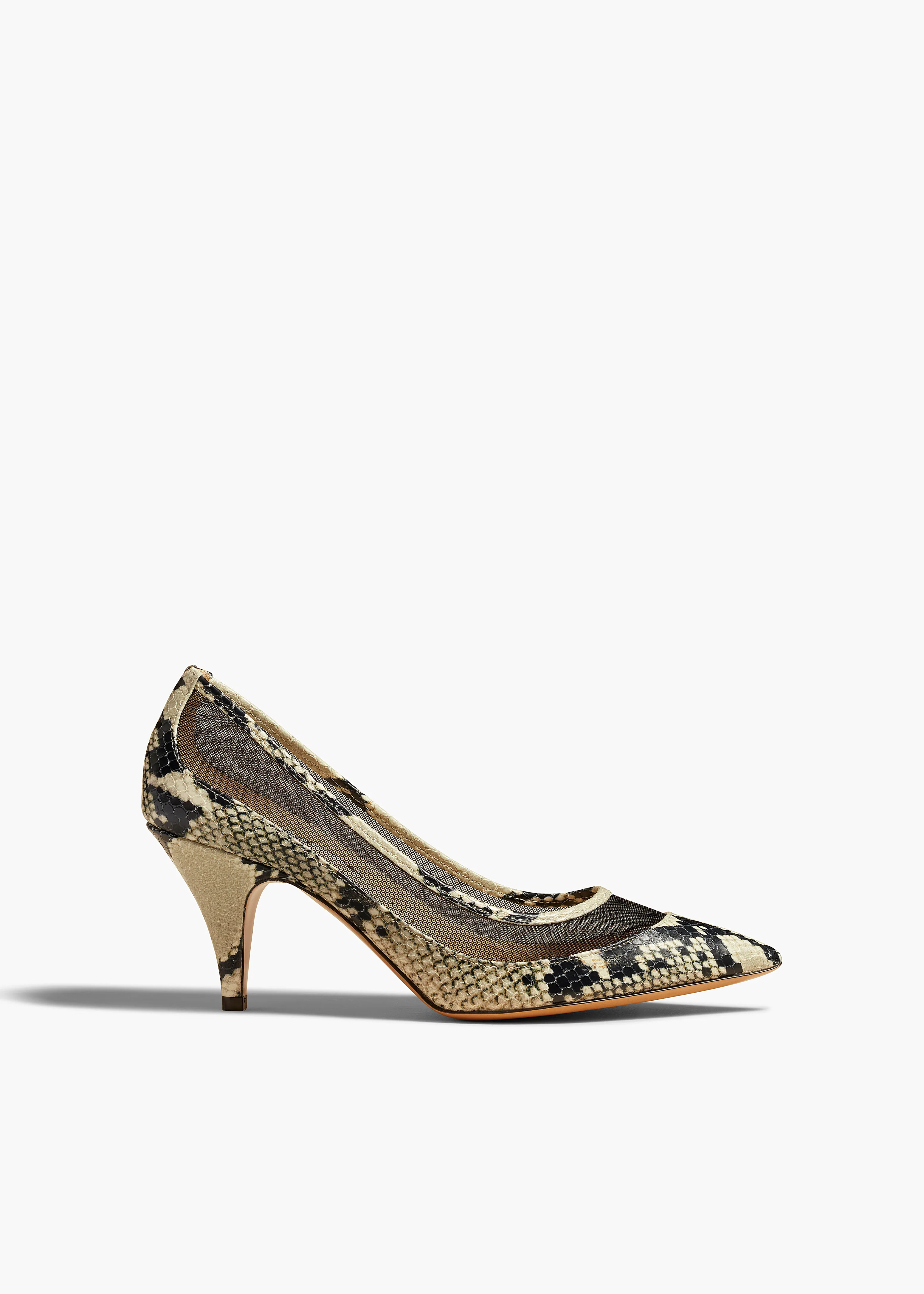 River Mesh Pump in Natural Python-Embossed Leather | Khaite