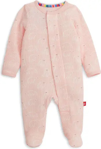 Pink Polaris Waffle Knit Magnetic Closure Footie | Nordstrom