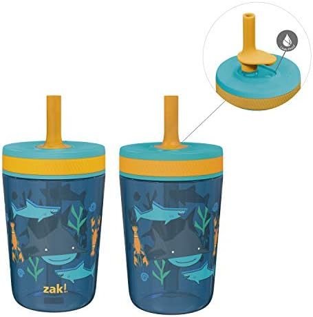 Zak Designs Kelso 15 oz Tumbler Set, ( Underwater ) Non-BPA Leak-Proof Screw-On Lid with Straw Ma... | Amazon (US)