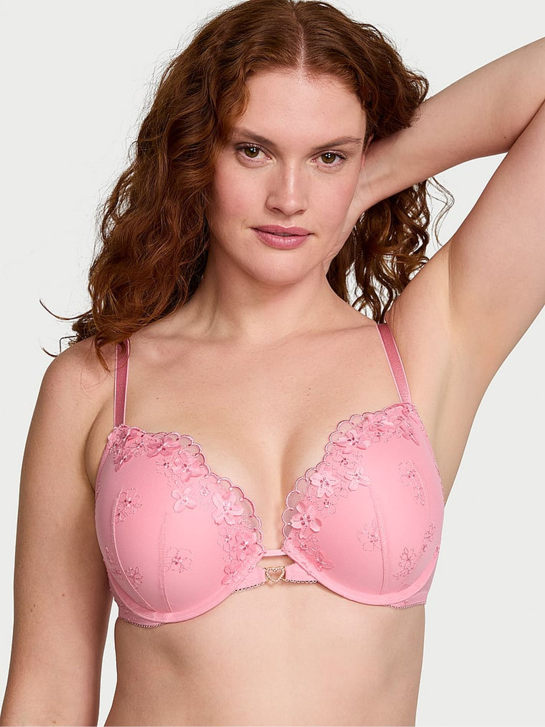 Pink Hope Push Up Pretty Petals Embroidered Bra | Victoria's Secret UK | Victoria's Secret UK