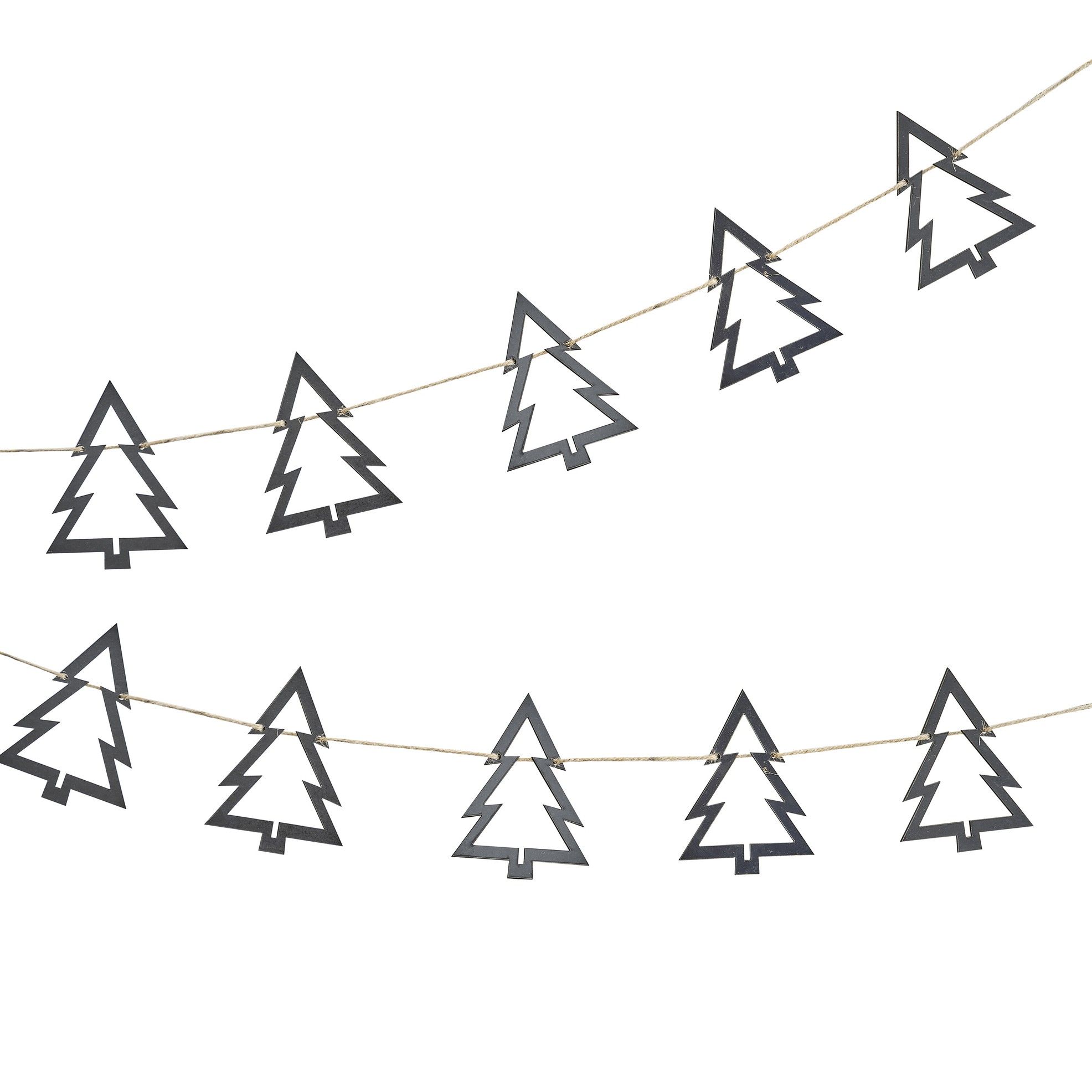 Black Wooden Tree Christmas Bunting | Trouva (Global)