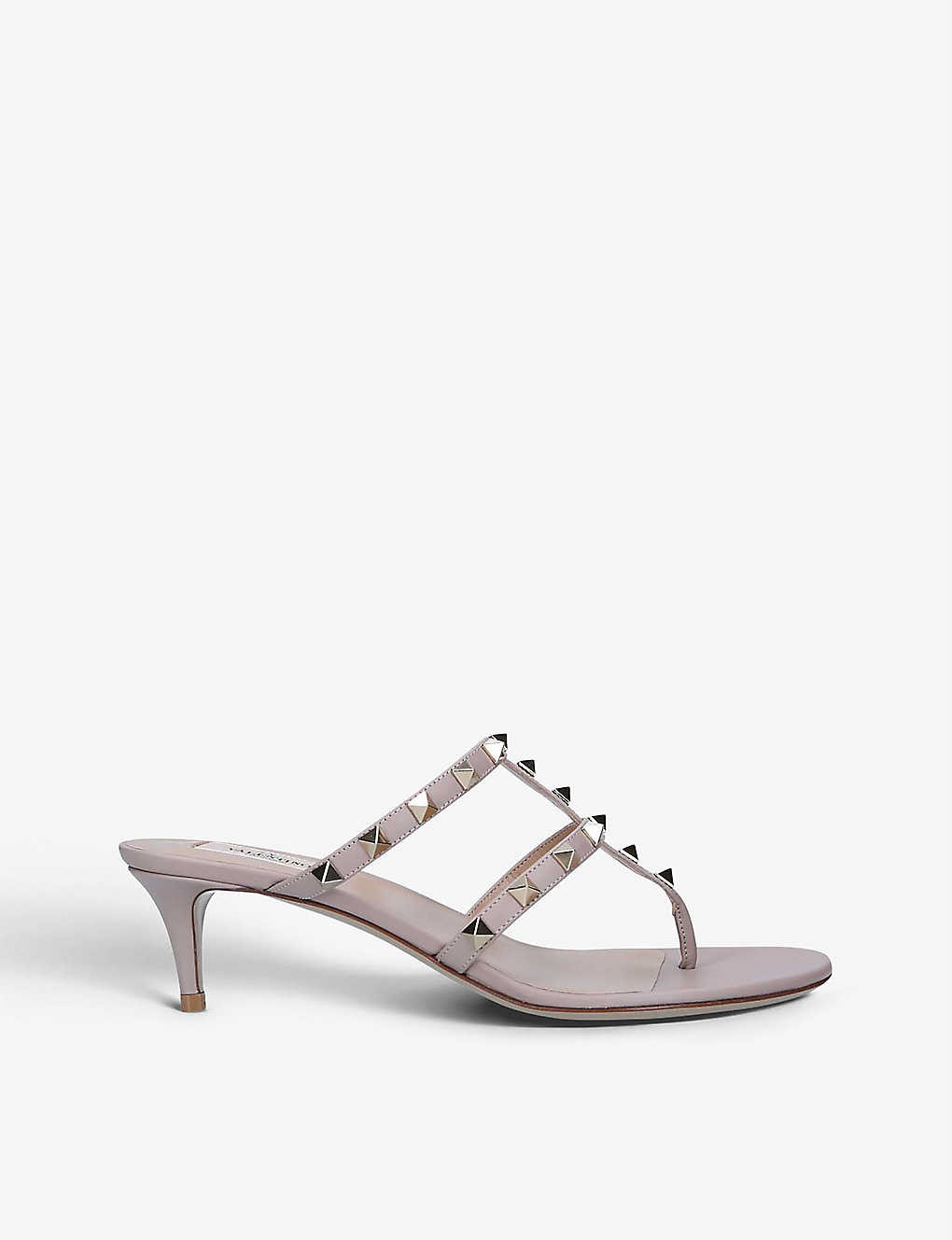 Rockstud kitten-heel leather mules | Selfridges