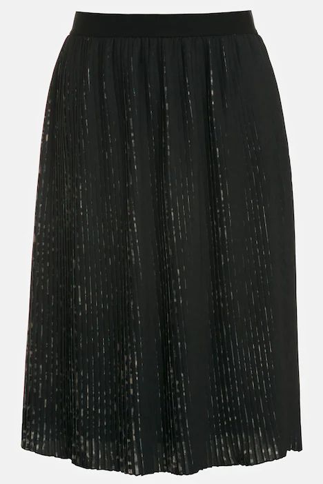 Leopard Print Stripe Pleated Elastic Waist Skirt | Ulla Popken