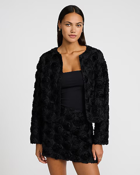 Rosette Collarless Jacket | Express