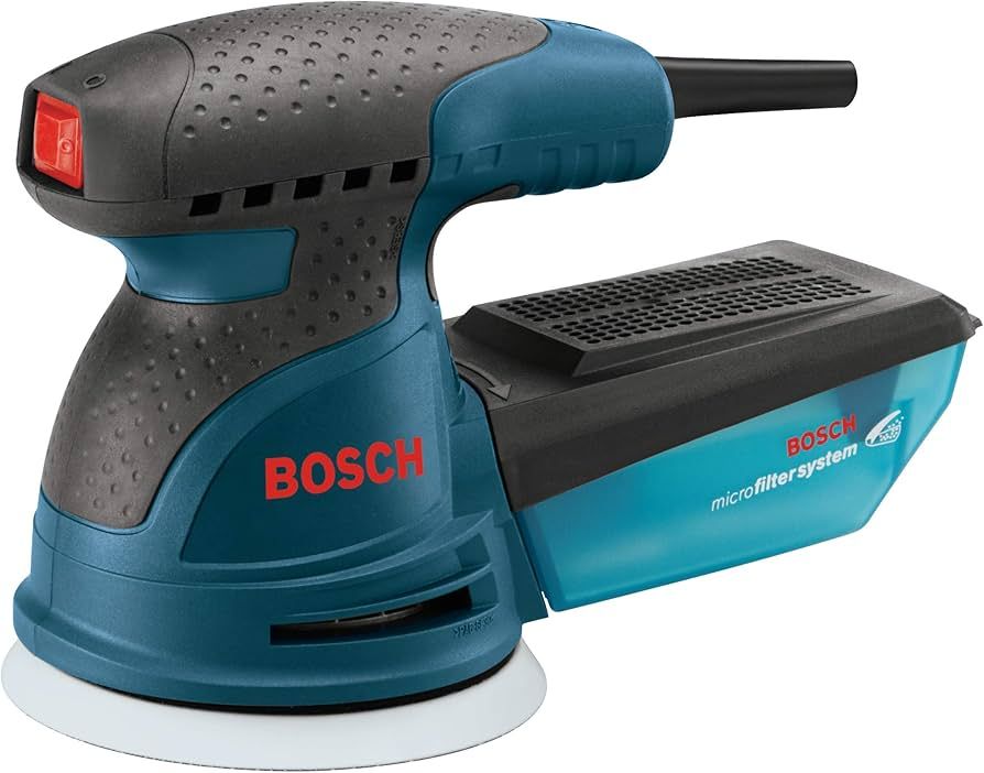 BOSCH ROS20VSC Palm Sander 2.5 Amp 5 In. Corded Variable Speed Random Orbital Sander/Polisher Kit... | Amazon (US)