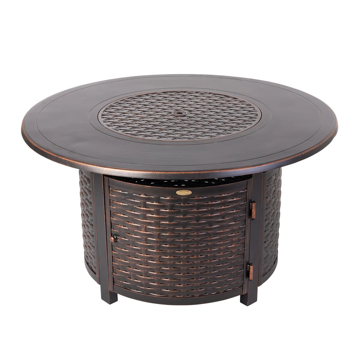 Sonia Fire Sense Aluminum Convertible Gas Fire Pit Table Nylon Weather Cover & Clear Fire Glass-B... | Wayfair North America