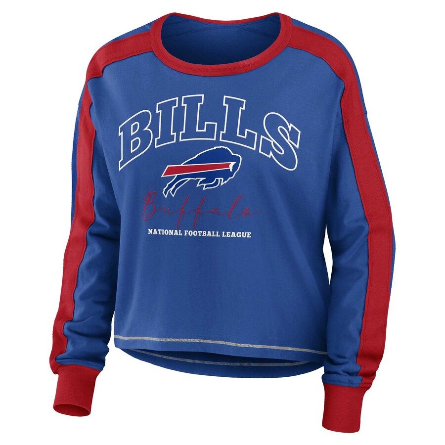 Buffalo Bills WEAR by Erin Andrews Women's Color Block Long Sleeve T-Shirt - Royal/Red | Fanatics