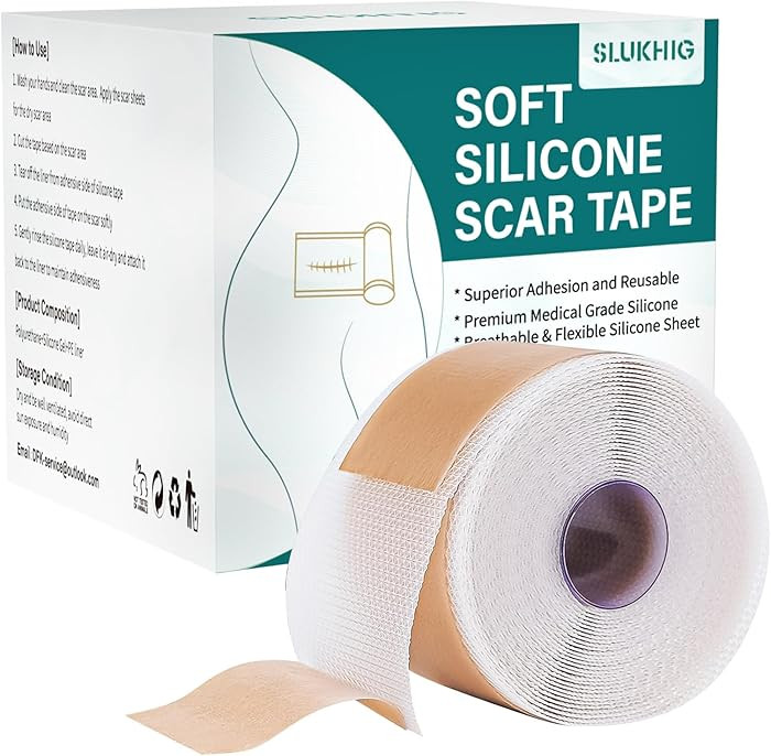 Silicone Scar Sheets (1.6"x 158" Roll-4M), Silicone Scar Tape for Scar Removal Treatment, Reusabl... | Amazon (US)