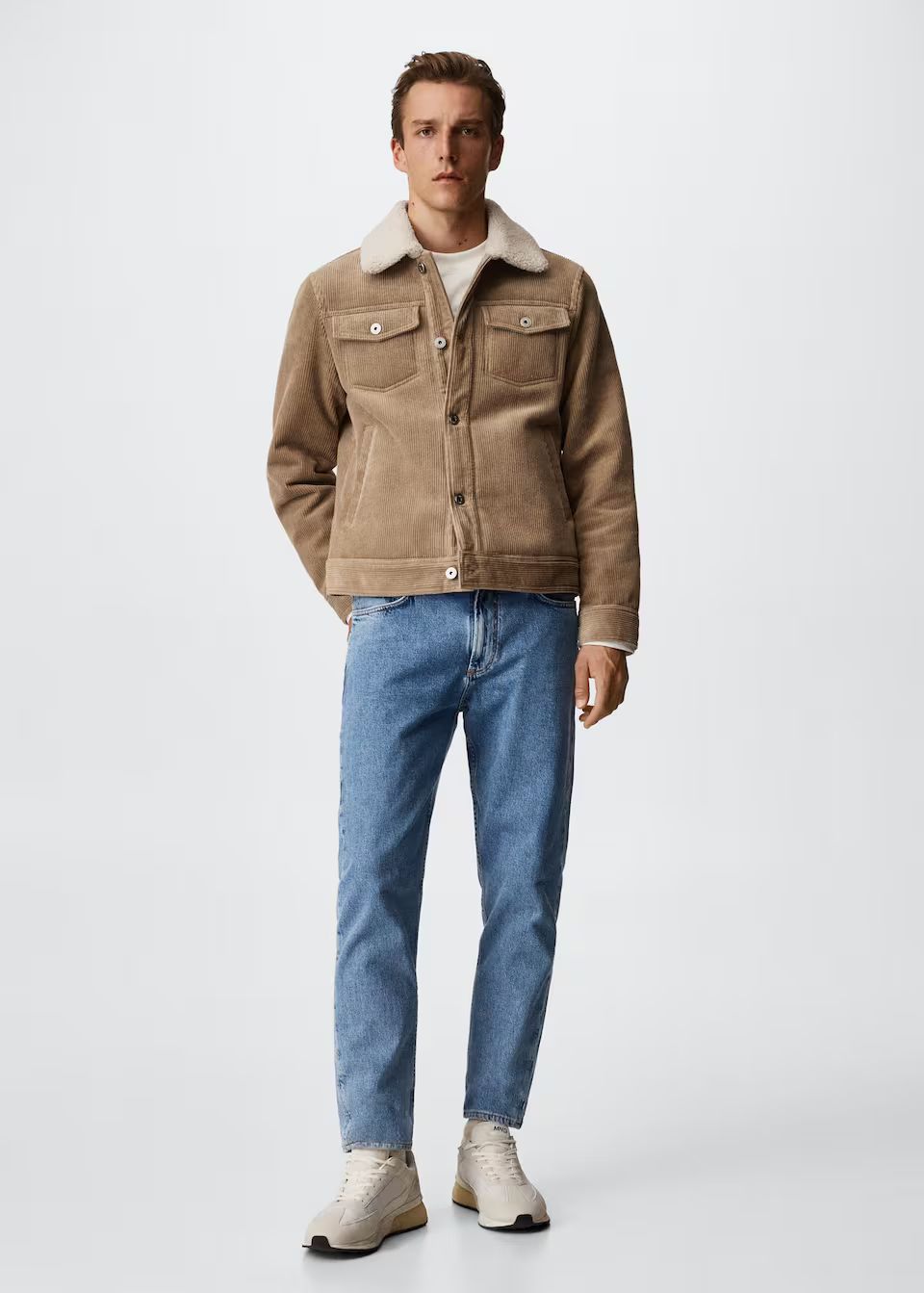 Faux shearling-lined corduroy jacket -  Men | Mango Man USA | MANGO (US)