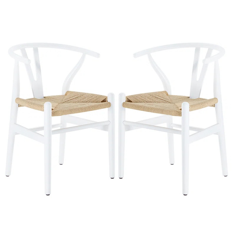 Gunnhildur Solid Wood Slat Back Stacking Arm Chair (Set of 2) | Wayfair North America