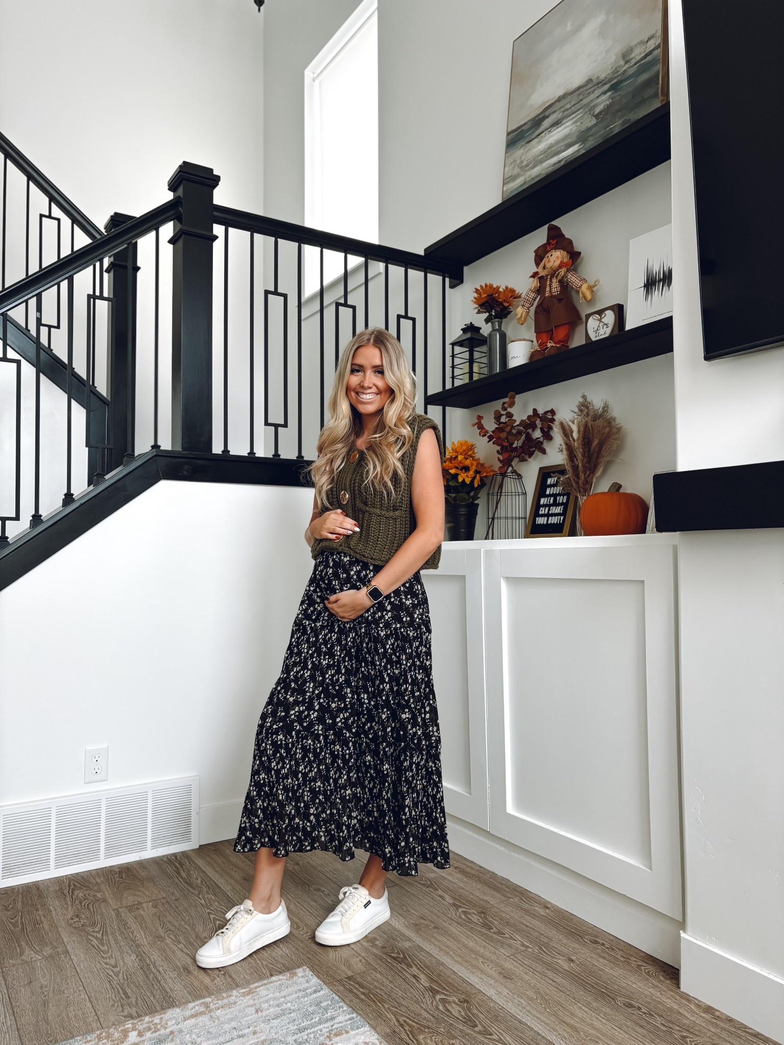 bump friendly teacher outfit! 

knit top: true to size? Wearing M
skirt: true to size, wearing M
sneakers: size up half 

| fall outfit | pregnant teacher outfit | teacher outfit 

#LTKBump #LTKSeasonal #LTKWorkwear