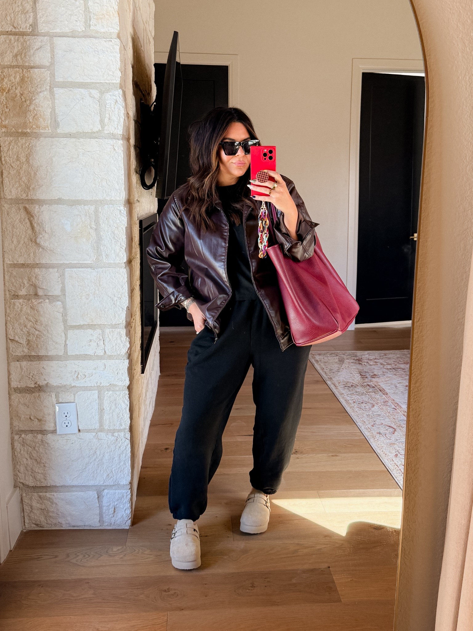 Sweatpants outfit!  Add a few styling pieces and you’re ready to go!
Boxy Batwing Tee: XXL
Sweatpants: XL
Faux Leather jacket: XL
platform clogs: TTS
TOTE BAG IS MY FAV!
My sunglasses on MAJOR SALE!


#LTKFindsUnder50 #LTKStyleTip #LTKMidsize