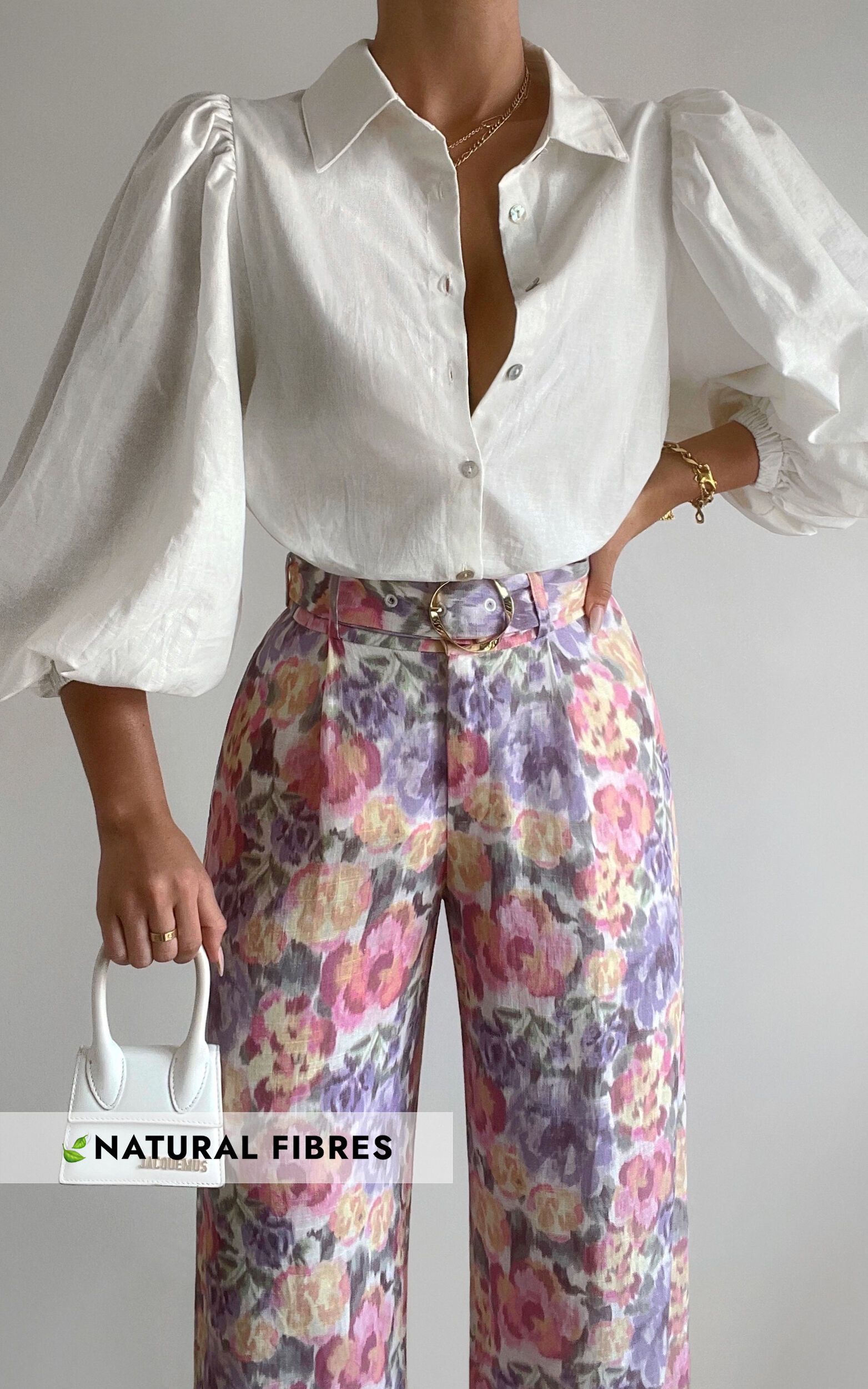 Amalie The Label - Aldina Linen Blend High Waisted Belted Straight Leg Pants in Aurora Print | Showpo (US, UK & Europe)