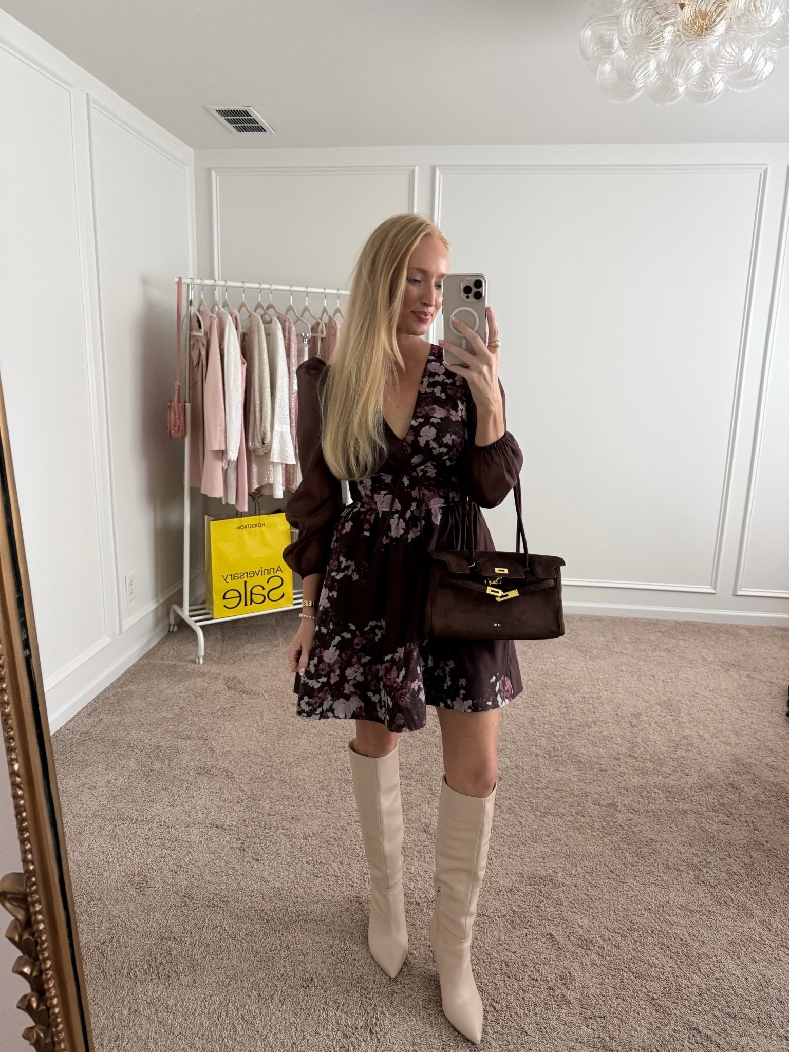 This dress 😍 so pretty for fall family photos and events!! Also love the green color too.

I originally recommended to size up, however this is actually an XS!! Explains why I couldn’t breathe in it lol. So reordering the small! 

Nordstrom anniversary sale